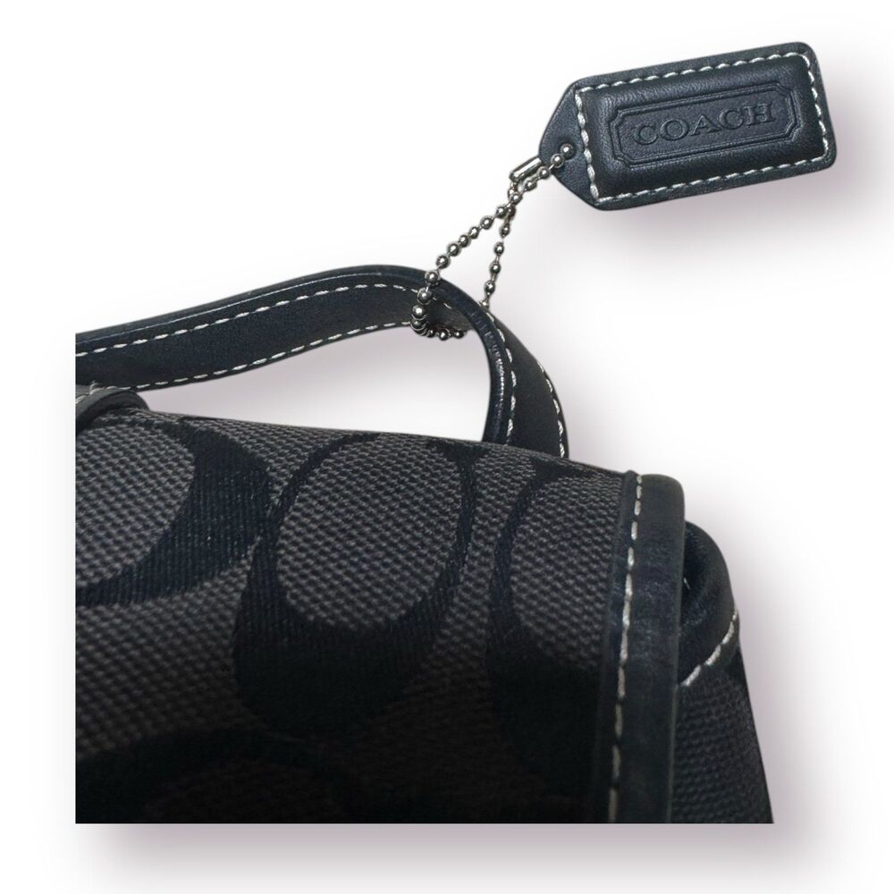 Coach 6613 Black Signature‎ Canvas Leather Backpack/Tote/Handbag/Shoulder Bag - Picture 9 of 9